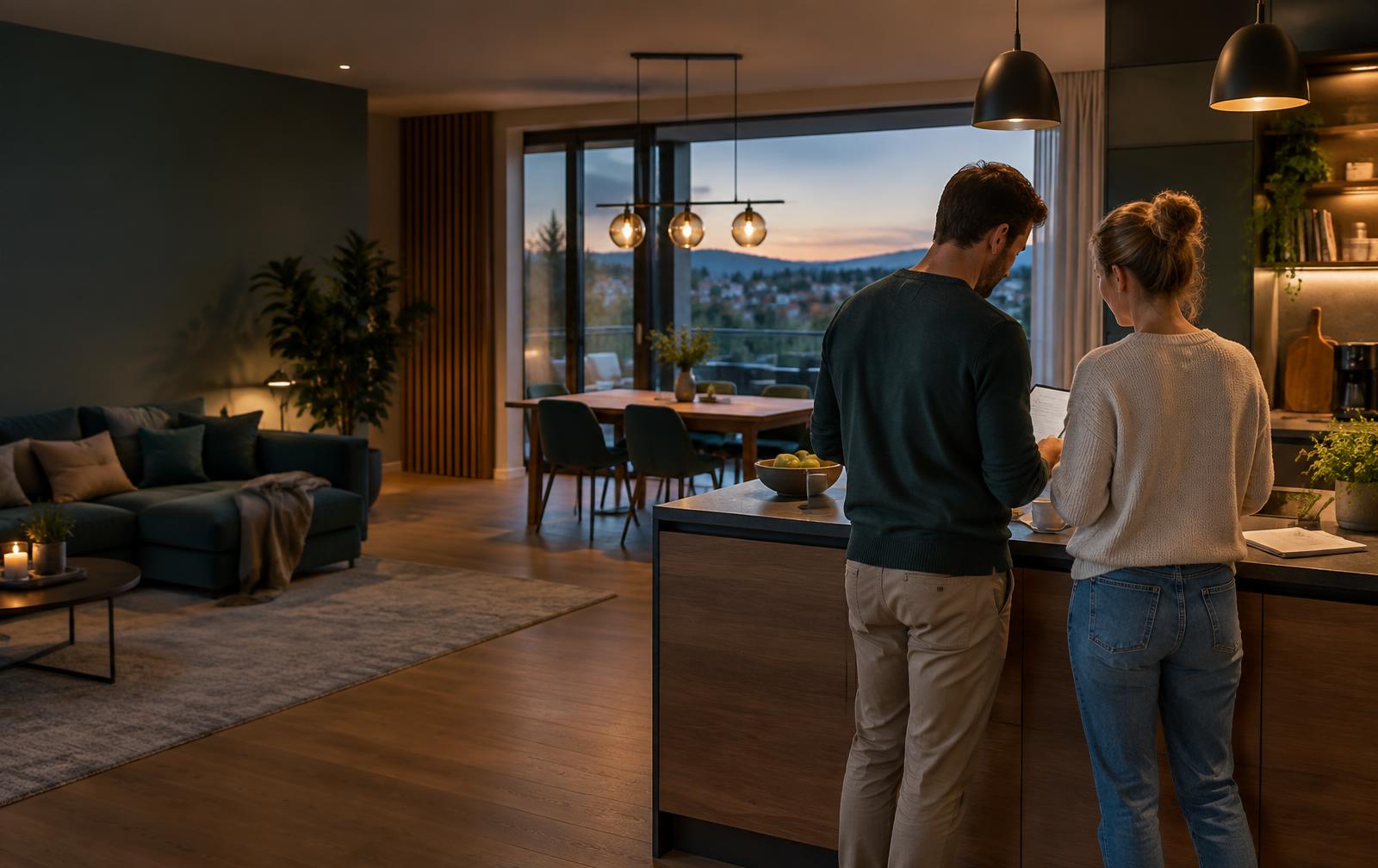 Partneri spoločne spravujú domácnosť v modernom interiéri